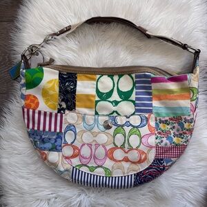 Coach Multicolor Patchwork Signature Hobo Bag Y2K
